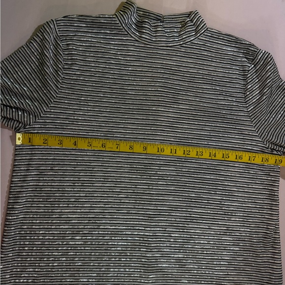 Nine West Black and Silver Striped Turtleneck - Picture 4 of 8